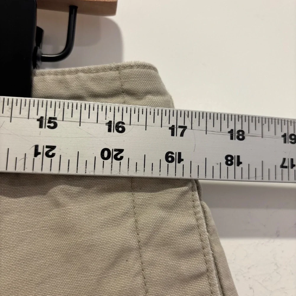 Banana Republic Mens 33 Khaki Tan Cotton Chino Shorts Flat Front Utility Pockets